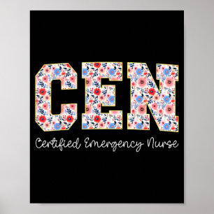 Vintage Cen Zertifizierte Notfallkrankenschwester Poster
