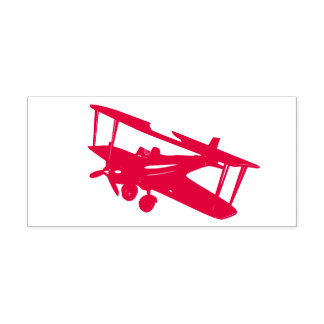 Vintage CGI Red Bi-Flugzeug Self Inking Kautschuk  Permastempel