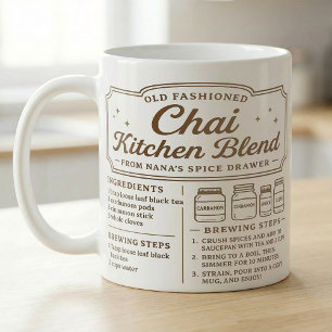 Vintage Chai Küchenmischung, Gewürzrezept Kaffeetasse