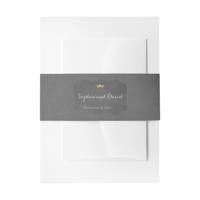 Vintage Chalk-Goldhochzeit Einladungsbanderole (Vorderseite Beispiel)