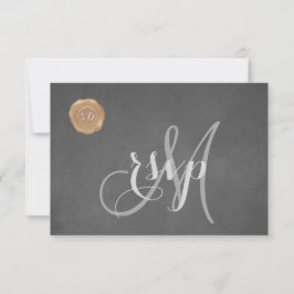Vintage Chalk Old Wax Siegel Monogram Wedding RSVP