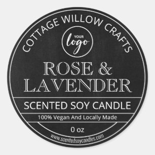 Vintage Chalkboard Black Soy Candle Étiquettes