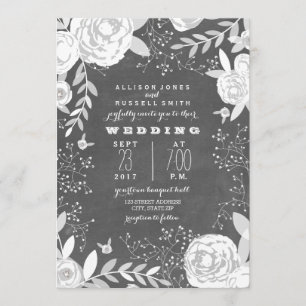 Vintage Chalkboard  Garden Hochzeit Einladung