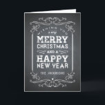 Vintage Chalkboard Holiday Grußkarte Feiertagskarte<br><div class="desc">Feiern Sie die Saison mit dieser modernen und stilvollen Urlaubskarte von Berry Berry Sweet.</div>