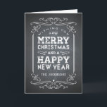 Vintage Chalkboard Holiday Grußkarte Feiertagskarte<br><div class="desc">Feiern Sie die Saison mit dieser modernen und stilvollen Urlaubskarte von Berry Berry Sweet.</div>