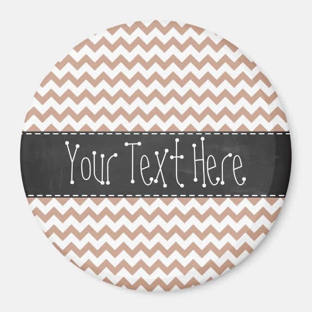 Vintage Chalkboard look; Brown Chevron Pattern Magnet (Vorne)