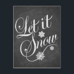 Vintage Chalkboard Weihnachtskarte Let It Snow Feiertagspostkarte<br><div class="desc">Vintage Weihnachtskarte "Let It Snow" mit Schneeflocke Dekoration winzigen,  niedlichen Hirschen auf der Rückseite. Begrüßen Sie Ihre Familie und Ihre Lieben mit dieser Urlaubskarte in der Weihnachtszeit. Matching Briefmarke ist auch in meinem Shop erhältlich.</div>