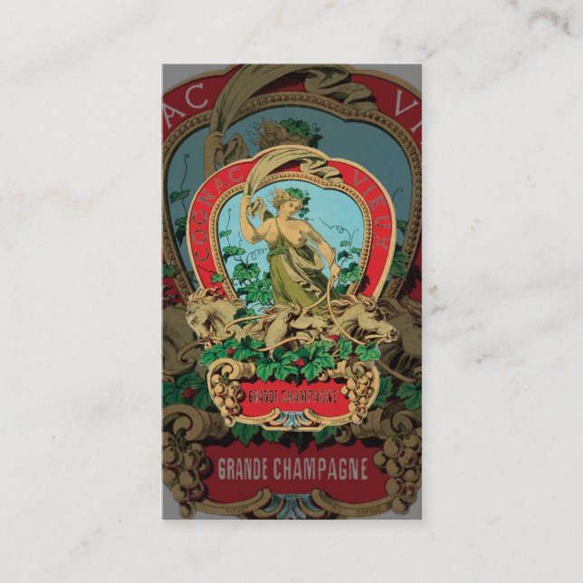 Vintage Champagne-Geschäfts-Karte Visitenkarte (Vorderseite)