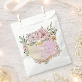 Vintage Champagne Peony Bridal Dusche Teatro Geschenktütchen