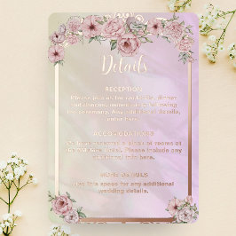 Vintage Champagner-Peony-Foil-Card Folieneinladung