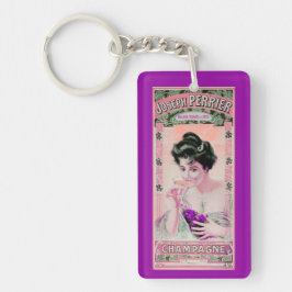 Vintage Champagnermarke Rosa lila Schlüsselanhänger