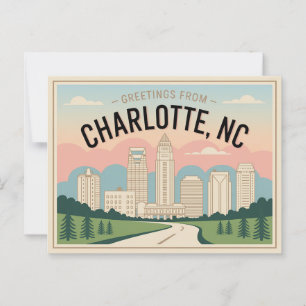 Vintage-Charlotte-Ansichtskarte Grüße von Postkarte