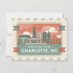 Vintage-Charlotte-Ansichtskarte   Grüße von Postkarte