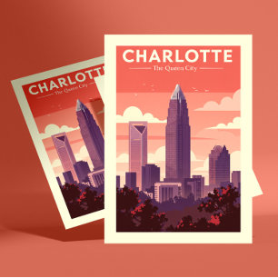 Vintage Charlotte North Carolina Postkarte