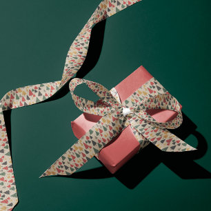 Vintage Charm: Weihnachtsbaum-Muster  Satinband