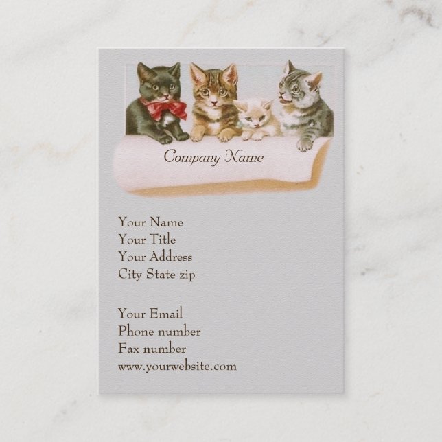 Vintage Chat Family Business Card Visitenkarte (Vorderseite)