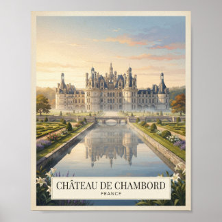 Vintage Château de Chambord Frankreich Reiseplakat Poster