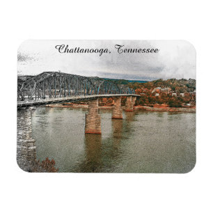 Vintage Chattanooga, Tennessee Walnussbrücke Magnet