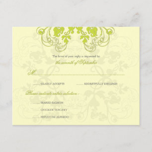 Vintage chaux fleurie (R) carte RSVP