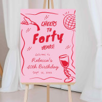 Vintage Chefs in Rosa und Rot Retro Begrüßung
