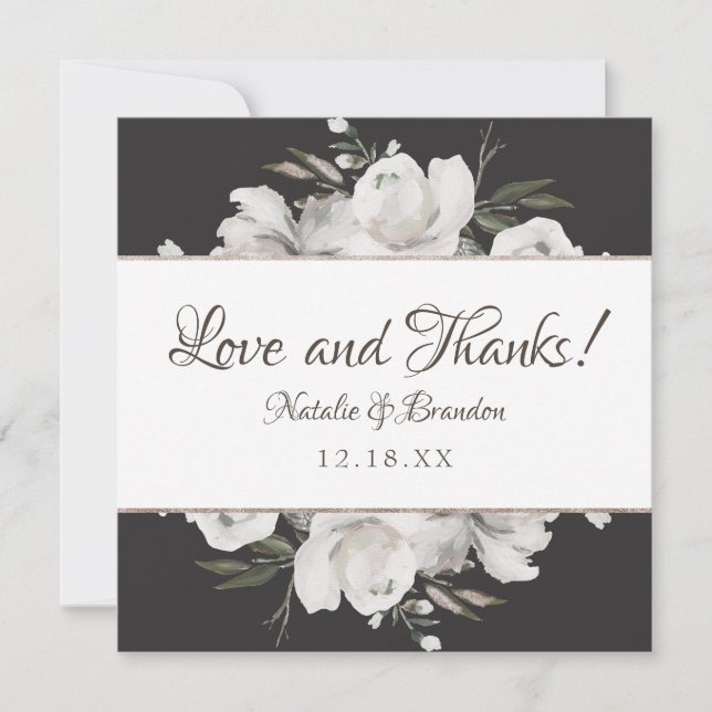 Vintage Cherish Mariage Amour et Merci Carré (Devant)