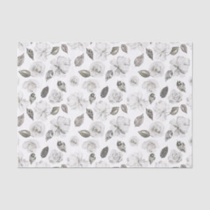 Vintage Cherish White Floral Wedding Seidenpapier