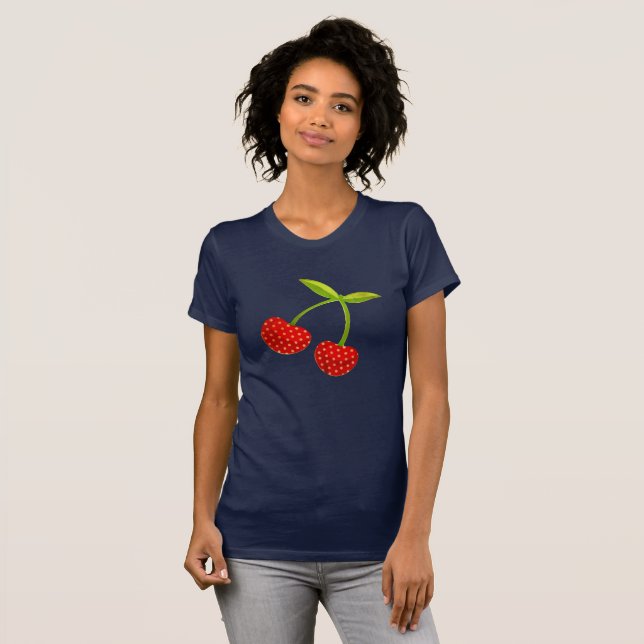 Vintage Cherry-Abbildung T-Shirt (Vorne ganz)