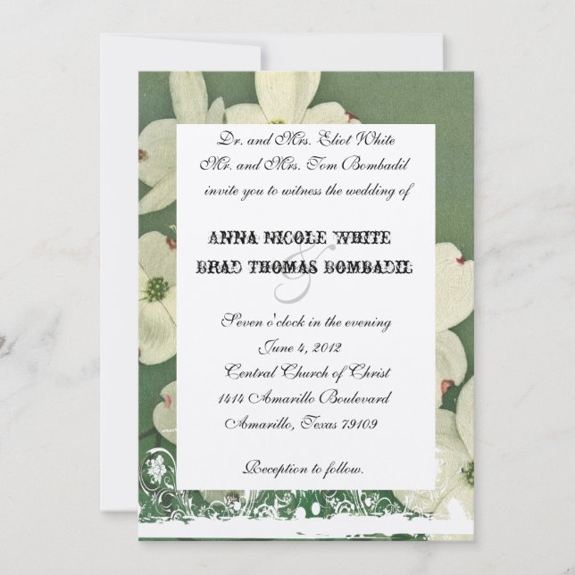 Vintage Cherry Blossom Hochzeitseinladung Einladung (Vorderseite)