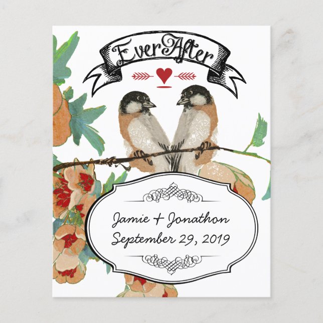 Vintage Cherry Blossom Love Bird Pfirsichminze (Vorderseite)