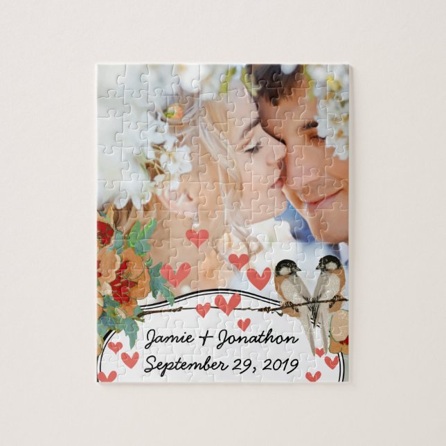 Vintage Cherry Blossom Love Bird Pfirsichminze (Vertikal)