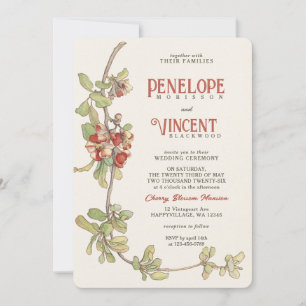 Vintage Cherry Blossom Rahmen Hochzeitseinladung Einladung