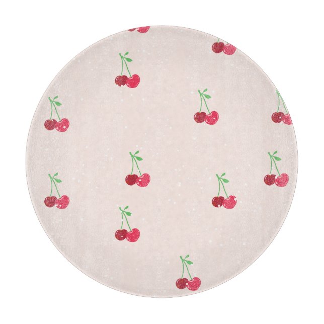 Vintage Cherry-Holzplatte Schneidebrett (Vorderseite)