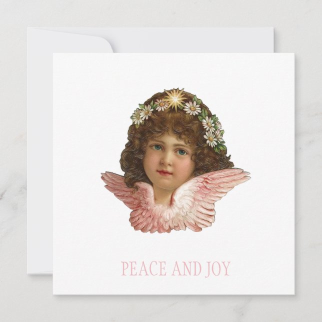 VINTAGE CHERUB CHRISTMAS FLATKARTE KARTE (Vorderseite)