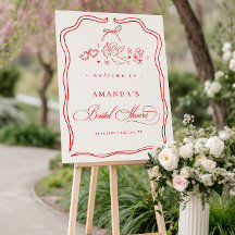 Vintage Cherub Cupid Bridal Shower Welcome Sign