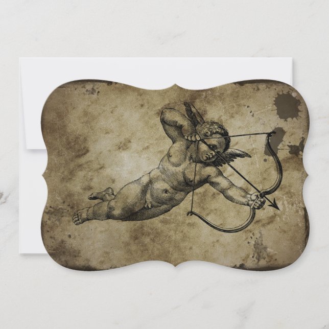 Vintage Cherub Cupid-Liebe Einladung (Vorderseite)