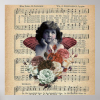 Vintage Cherub Girl Collage