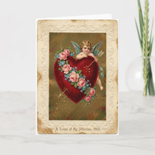 Vintage-Cherub-Liebespfeilkarte Karte