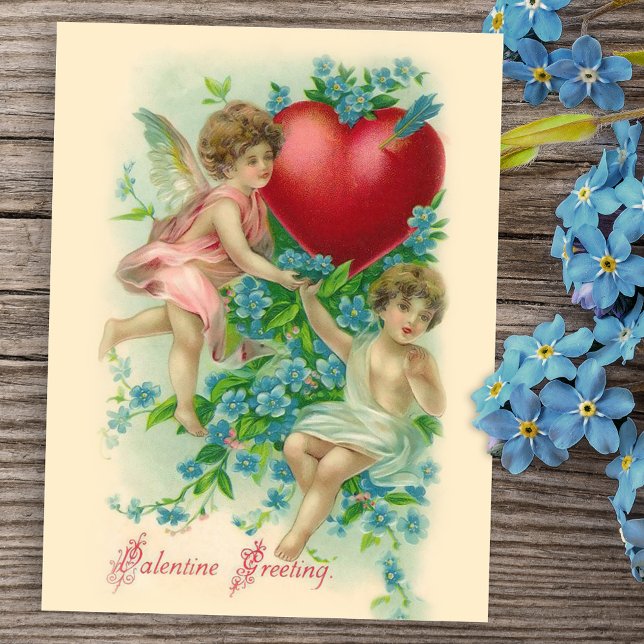 Vintage Cherubs Feiertagspostkarte (Von Creator hochgeladen)