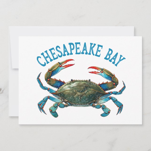 Vintage Chesapeake Bay Einladung (Vorderseite)