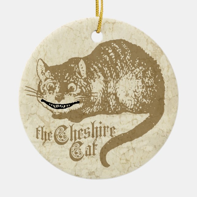 Vintage Cheshire-Katze Keramik Ornament (Vorne)