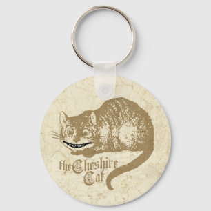 Vintage Cheshire-Katzen-Illustration Schlüsselanhänger