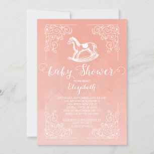 Vintage Cheval Filles Baby shower Invitation