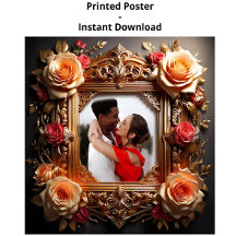 Vintage-Chic-Fotorahmen mit Rosen und Ornamenten