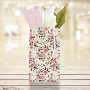 Vintage Chic rosa Rosen Kleine Geschenktüte