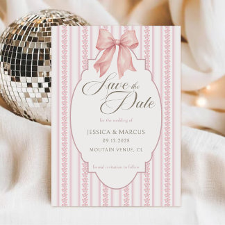 Vintage Chic Rose Kokette Rosa Schleife Florale Ho Save The Date