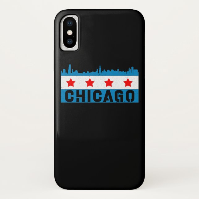 Vintage Chicago Flag Skyline Case-Mate iPhone Hülle (Rückseite)
