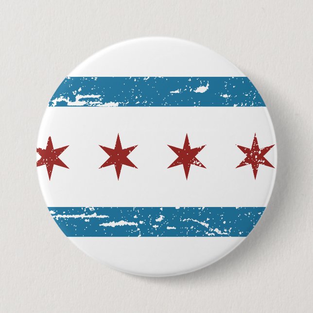 Vintage CHICAGO-Flagge Button (Vorderseite)