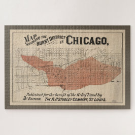 Vintage Chicago Great Fire Map, 1871