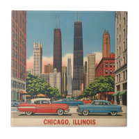 Vintage Chicago Illinois Stadt Skyline Retro Reise