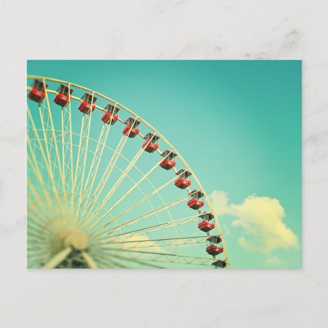 Vintage Chicago Navy Pier Ferris Wheel Postkarte (Vorderseite)